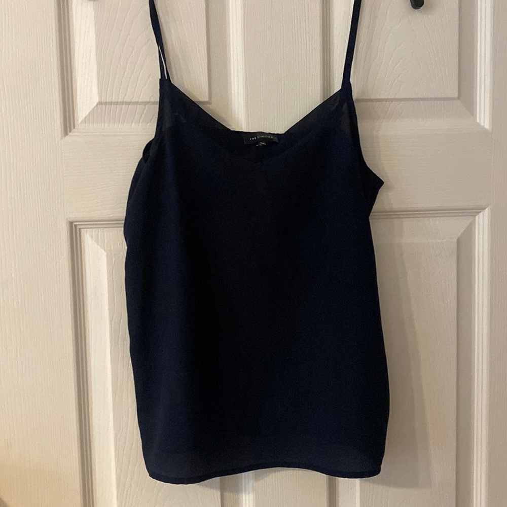 Women’s Talbots Navy sheer spaghetti strap tank top